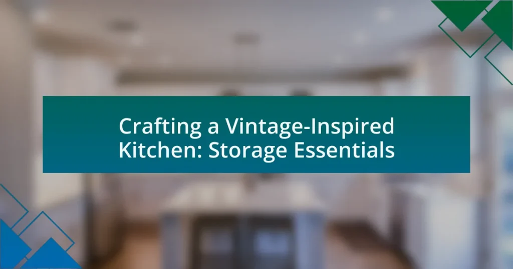 Crafting a Vintage-Inspired Kitchen: Storage Essentials
