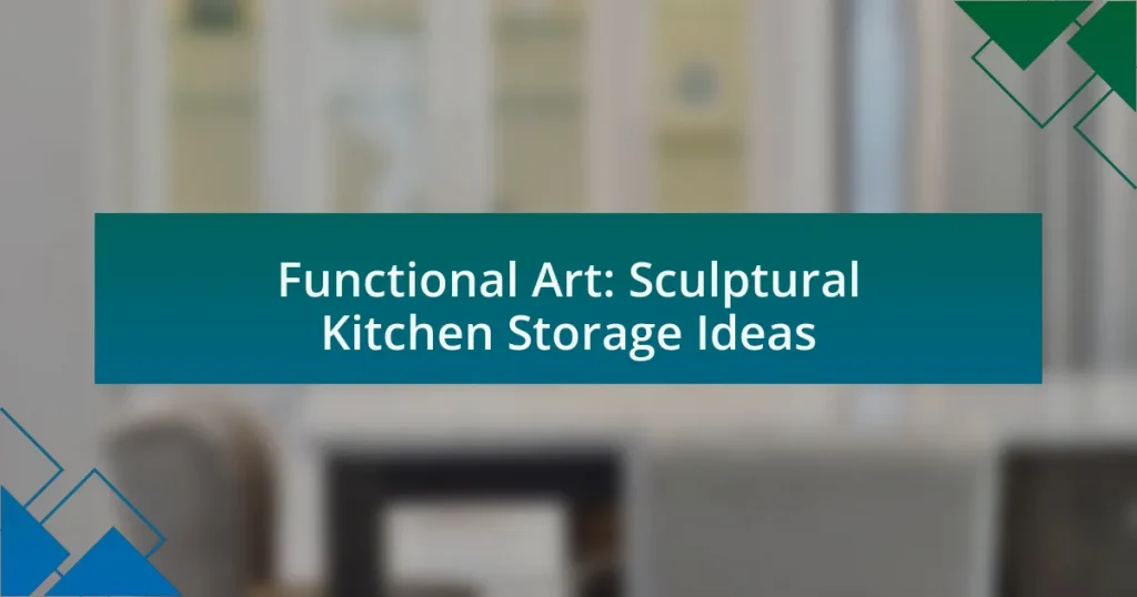 Functional Art: Sculptural Kitchen Storage Ideas