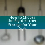 How to Choose the Right Kitchen Storage for Your Style
