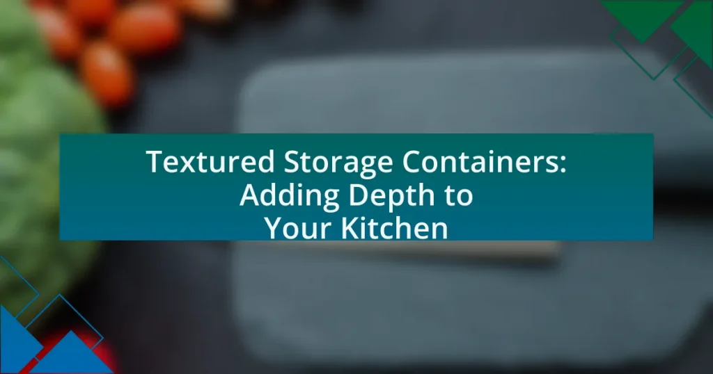 Textured Storage Containers: Adding Depth to Your Kitchen