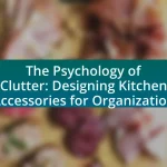 The Psychology of Clutter: Designing Kitchen Accessories for Organization
