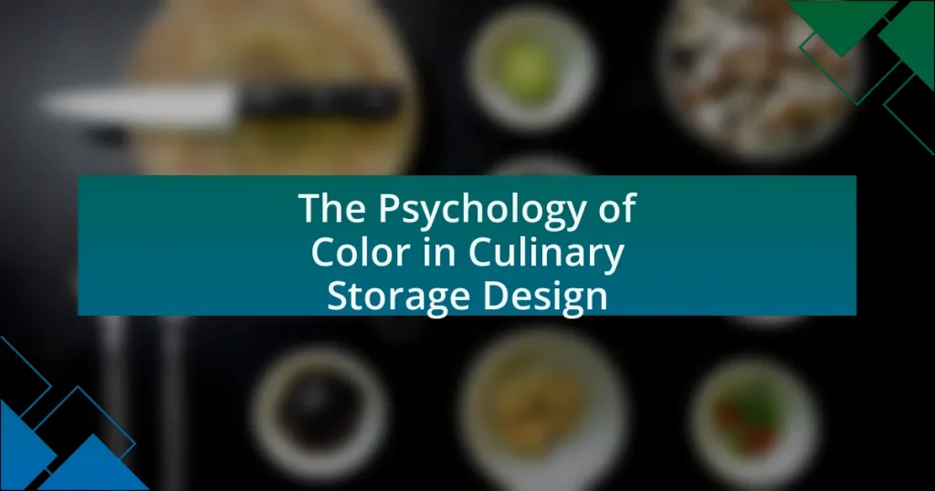 The Psychology of Color in Culinary Storage Design