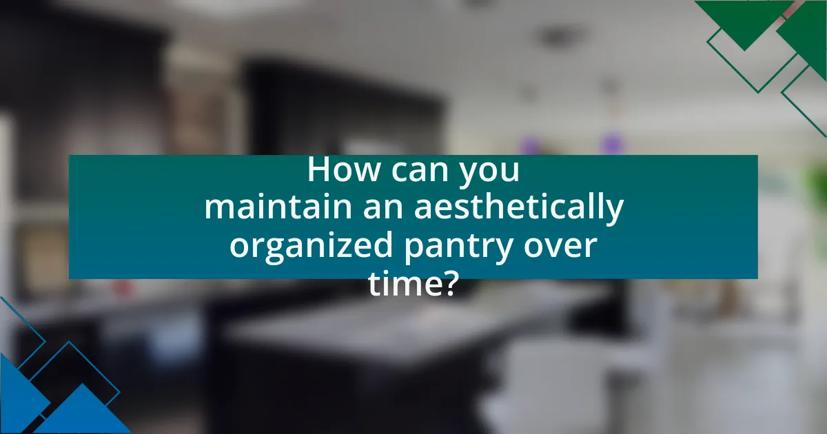 How can you maintain an aesthetically organized pantry over time?