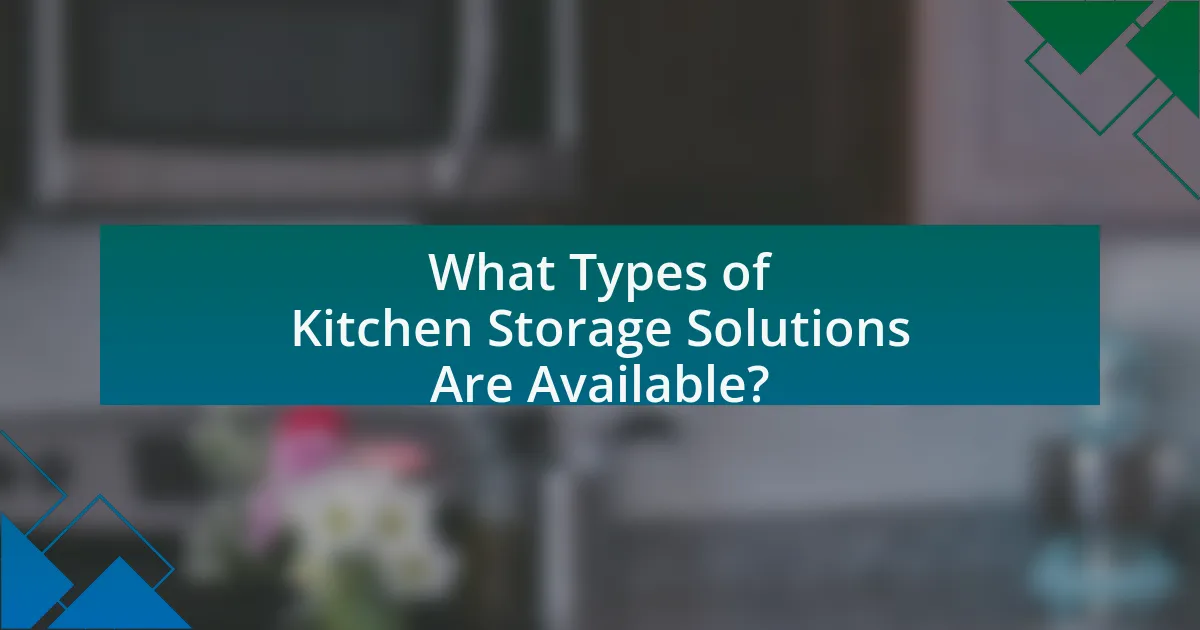 What Types of Kitchen Storage Solutions Are Available?