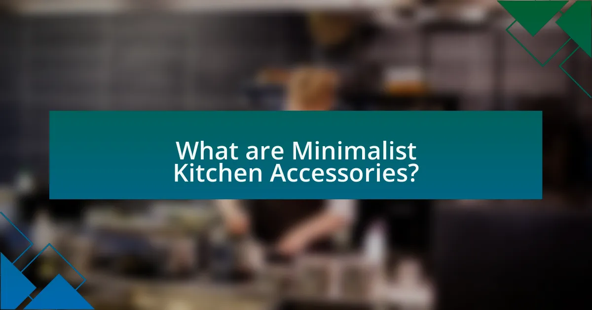 What are Minimalist Kitchen Accessories?