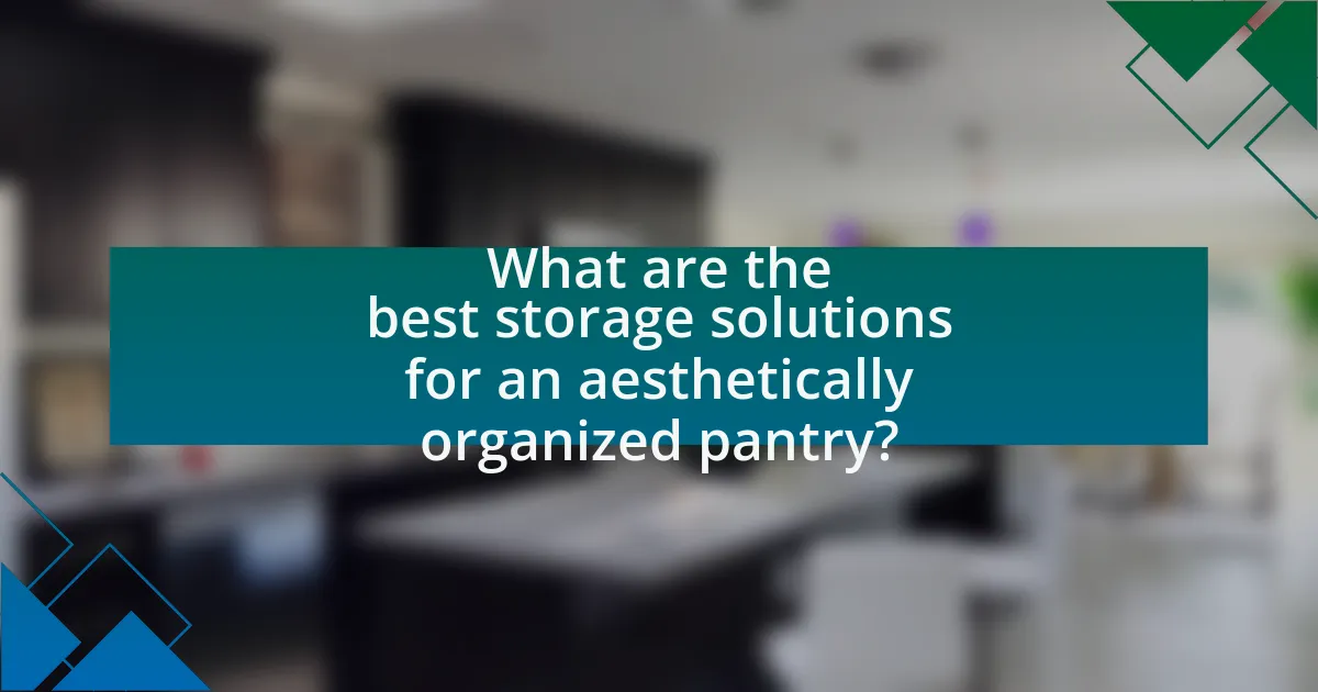 What are the best storage solutions for an aesthetically organized pantry?