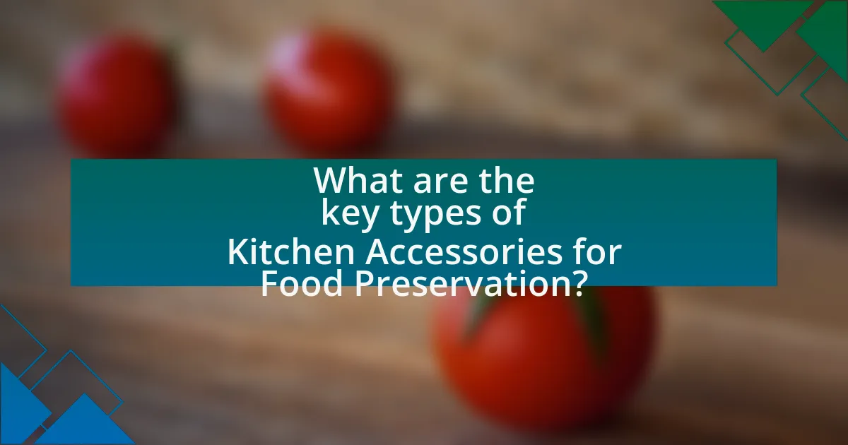 What are the key types of Kitchen Accessories for Food Preservation?