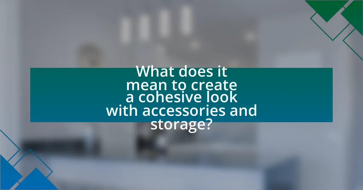 What does it mean to create a cohesive look with accessories and storage?