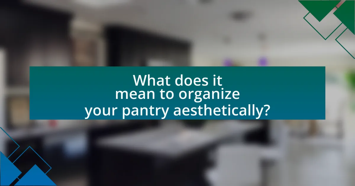 What does it mean to organize your pantry aesthetically?