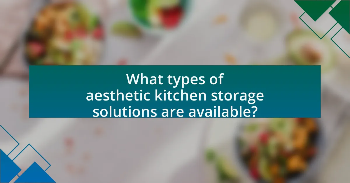 What types of aesthetic kitchen storage solutions are available?